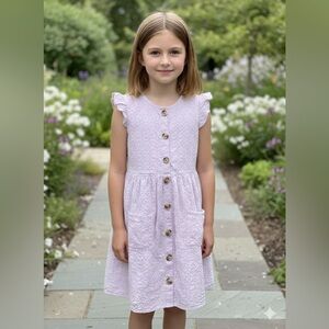 Girls purple summer dress , sleeve less , 12  years old girl